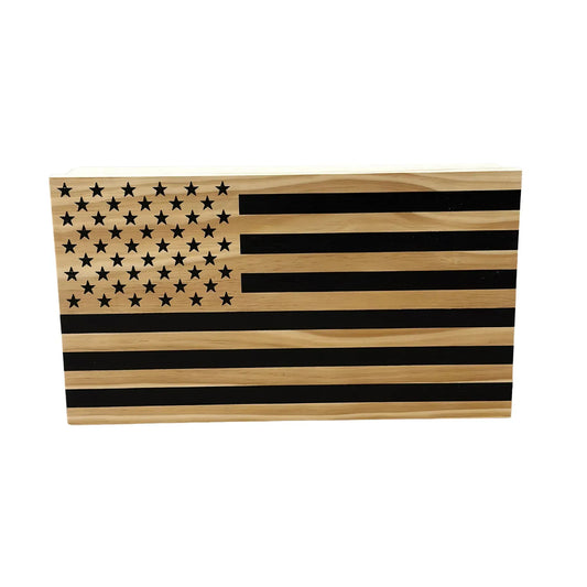 Opposite Inverted Flag (Black) Gun Safe - Wall Mounted Decorative Secure Gun Cabinet