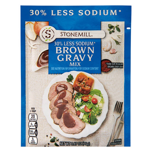 Stonemill Reduced Sodium Brown Gravy Mix, 0.87 oz