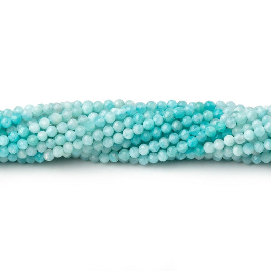 2.5mm Shaded Amazonite Micro Faceted Round Beads 12.5 inch 130 pieces