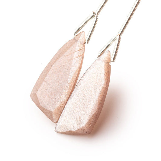 25x10mm Chocolate Moonstone Fancy Shape Briolette Set of 2 Focals