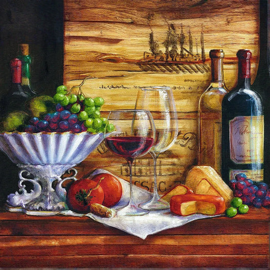 1500 Piece Jigsaw Puzzles, In The Vineyard by Malenda Trick, Still Life Puzzle with Food and Wine, Adult Puzzles, Trefl 26174