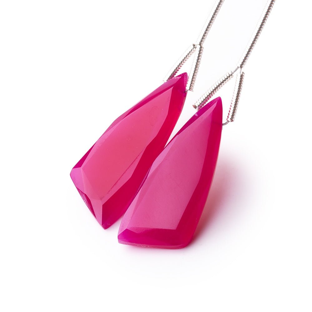 27x10mm Berry Chalcedony Fancy Shape Briolette Set of 2 Focals