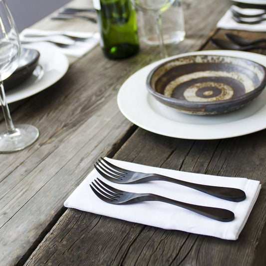 KNORK Coated 5-Piece Place Set, Matte Black