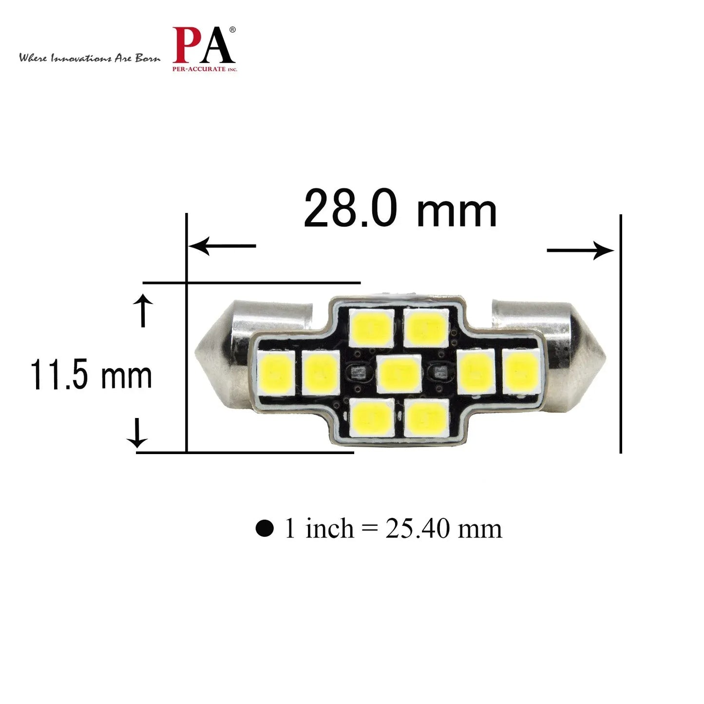 SAMURAI LED Automotive Festoon Bulb (White) with 360 lumen!