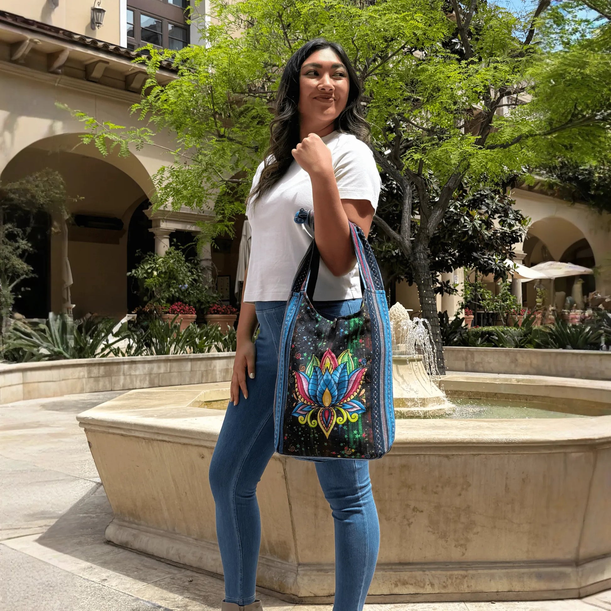 Kathmandu Collection Lotus Handmade Hobo Bag