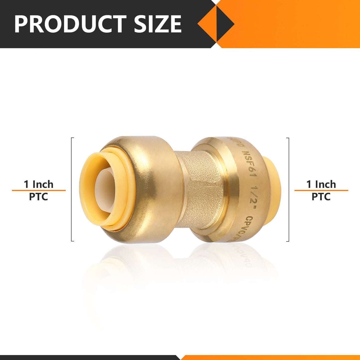 1" x 1" Push Fit Coupling