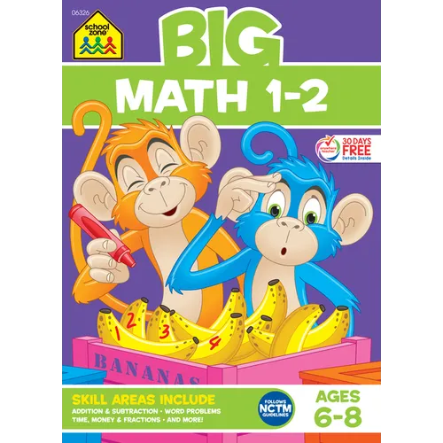 School Zone Big Math 1-2 Workbook