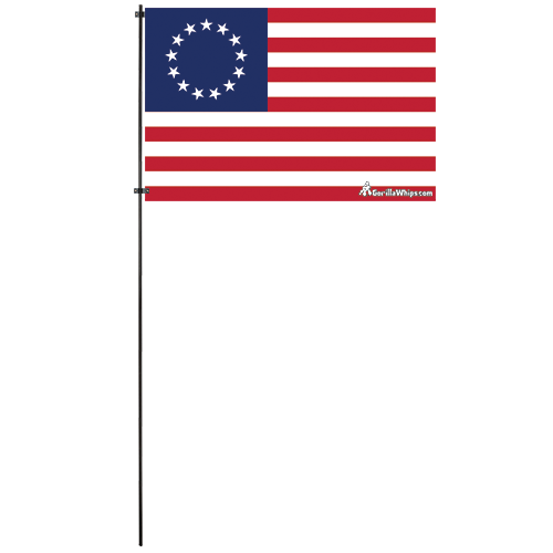 Betsy Ross 2x3 Grommet Whip Flag Double Layer