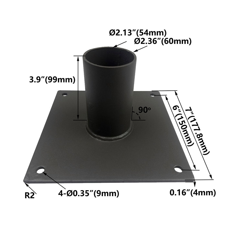 Wall Bracket for 2-3/8in Slip Fit Lights, Straight Arm Style Wall Mounting Bracket, Wall Mount Bracket for LED Area Lights