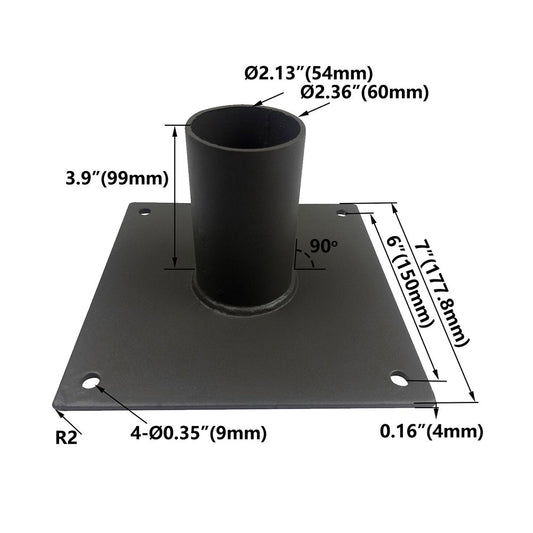 Wall Bracket for 2-3/8in Slip Fit Lights, Straight Arm Style Wall Mounting Bracket, Wall Mount Bracket for LED Area Lights