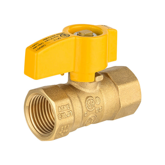 1/2" FNPT Gas Valve, Yellow