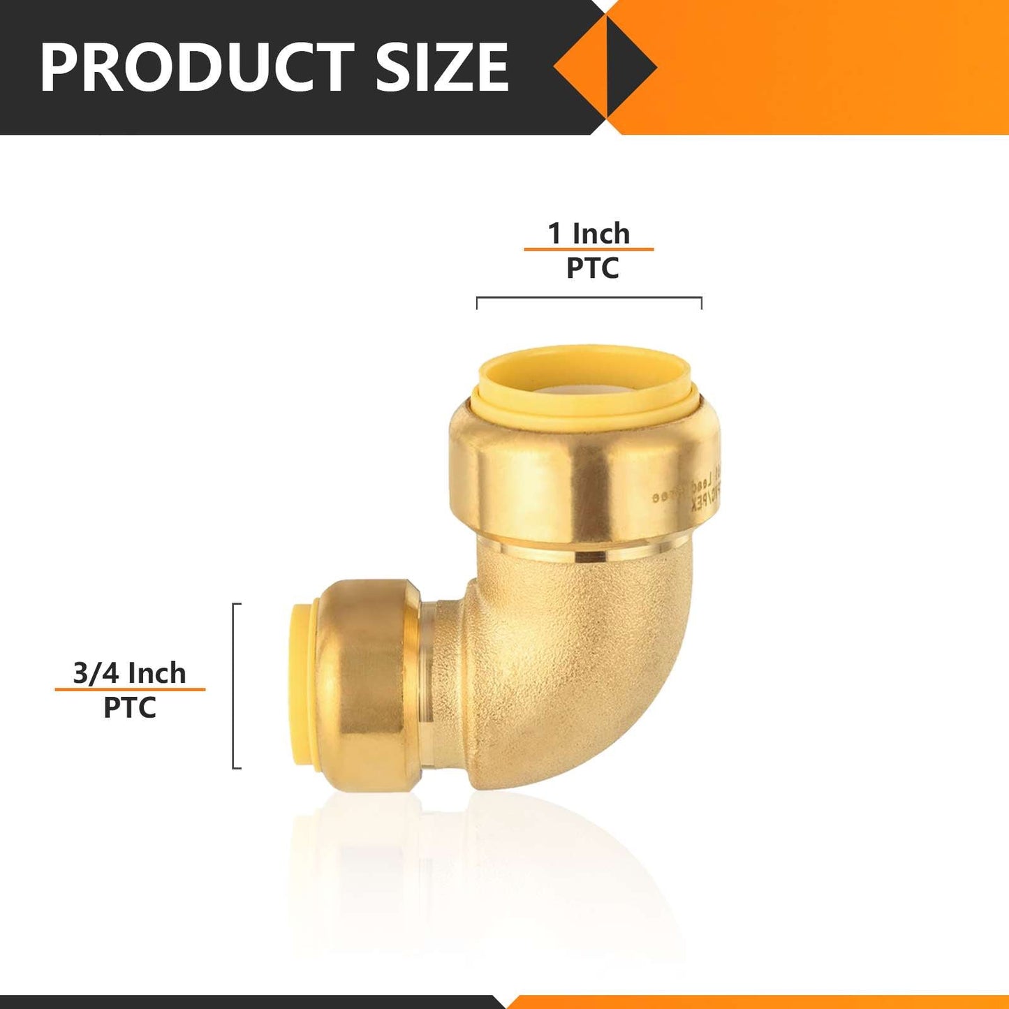 1" x 3/4" Push Fit Elbow