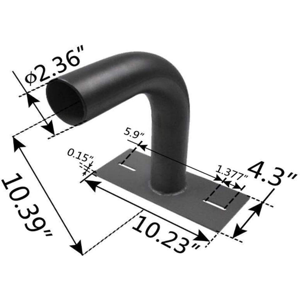 90 Degree Bent Square Pole Tenon Adapter, Wall Mounting Bracket With 2-3/8 Inch O.D.Tenon for Slip Fitter LED Shoebox Parking Lot Area Light