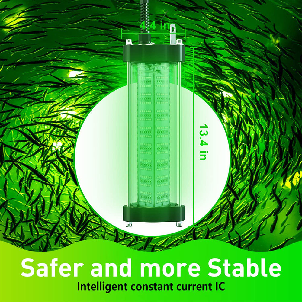 200W 300W Underwater Fishing Light 12V IP68 Waterproof Aluminum High Power Glowing Boat Fish Attractants Lure Green Submersible Fishing Lights
