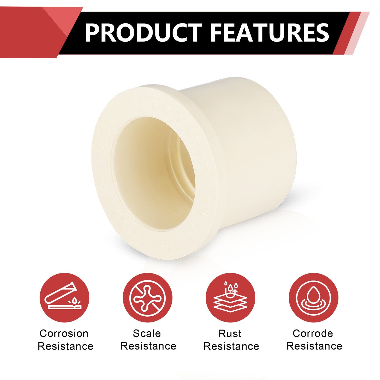 1" X 3/4" CTS CPVC Spigot x Socket Bushing