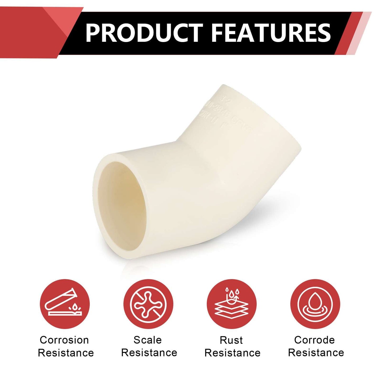 1" CPVC CTS 45° Elbow (Socket)