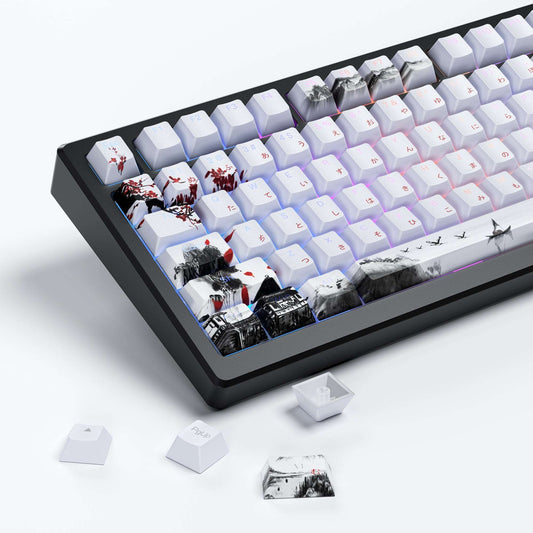 XVX  Plum Blossom Cherry Profile Double shot  5-sided Dye-Sub PBT Keycap Set (127-Key)