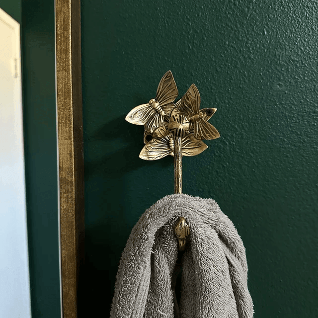 Brass Butterfly Bathroom Set - Antique Brass