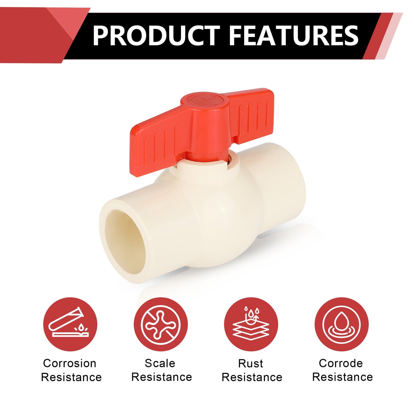 1" CPVC Ball Valve (Solvent)