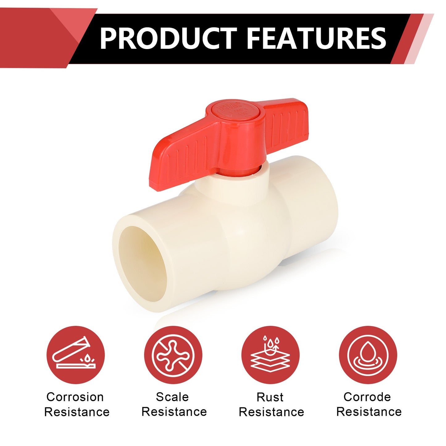 1-1/2" CPVC Ball Valve (Solvent)