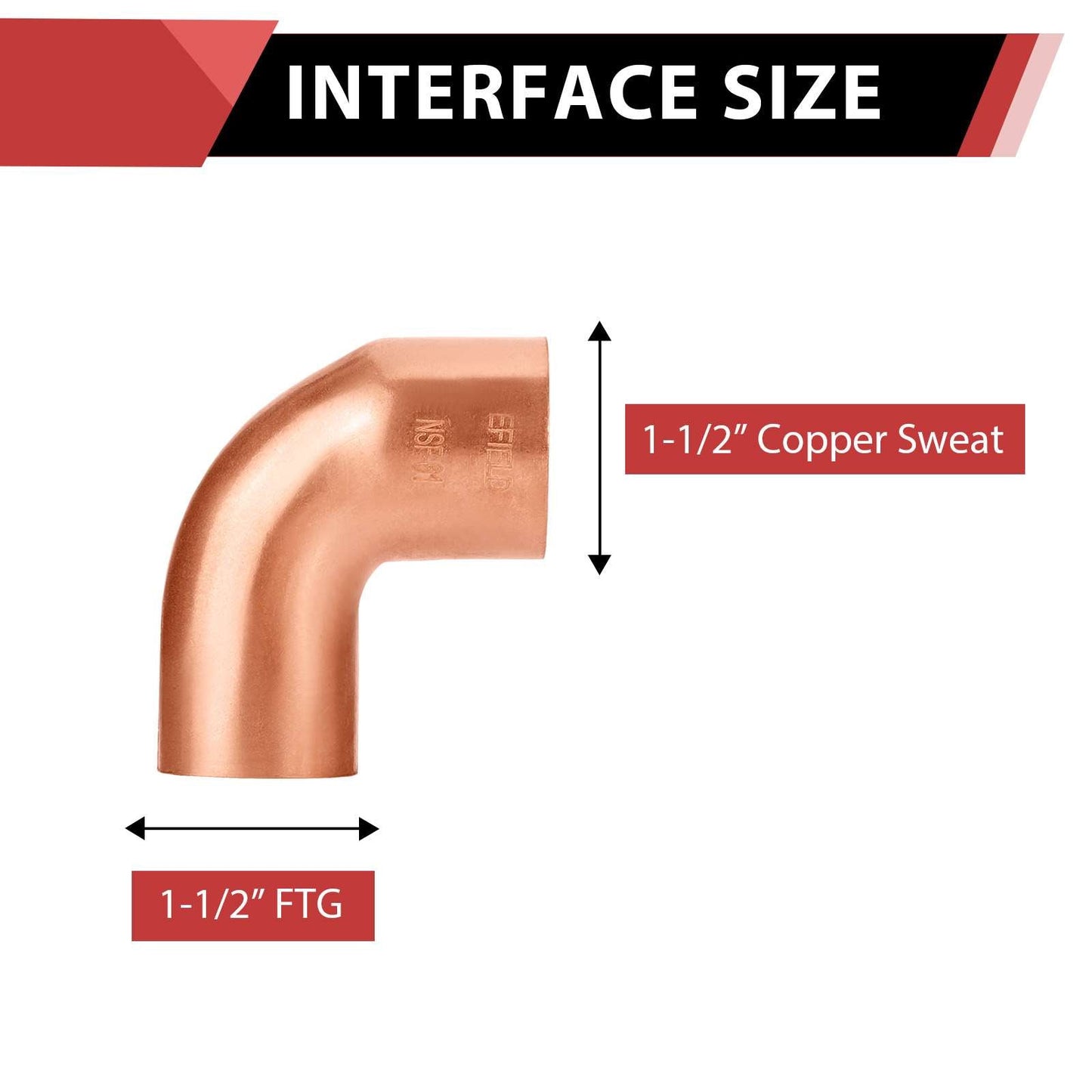 1-1/2" FTG x Copper 90° Street Elbow