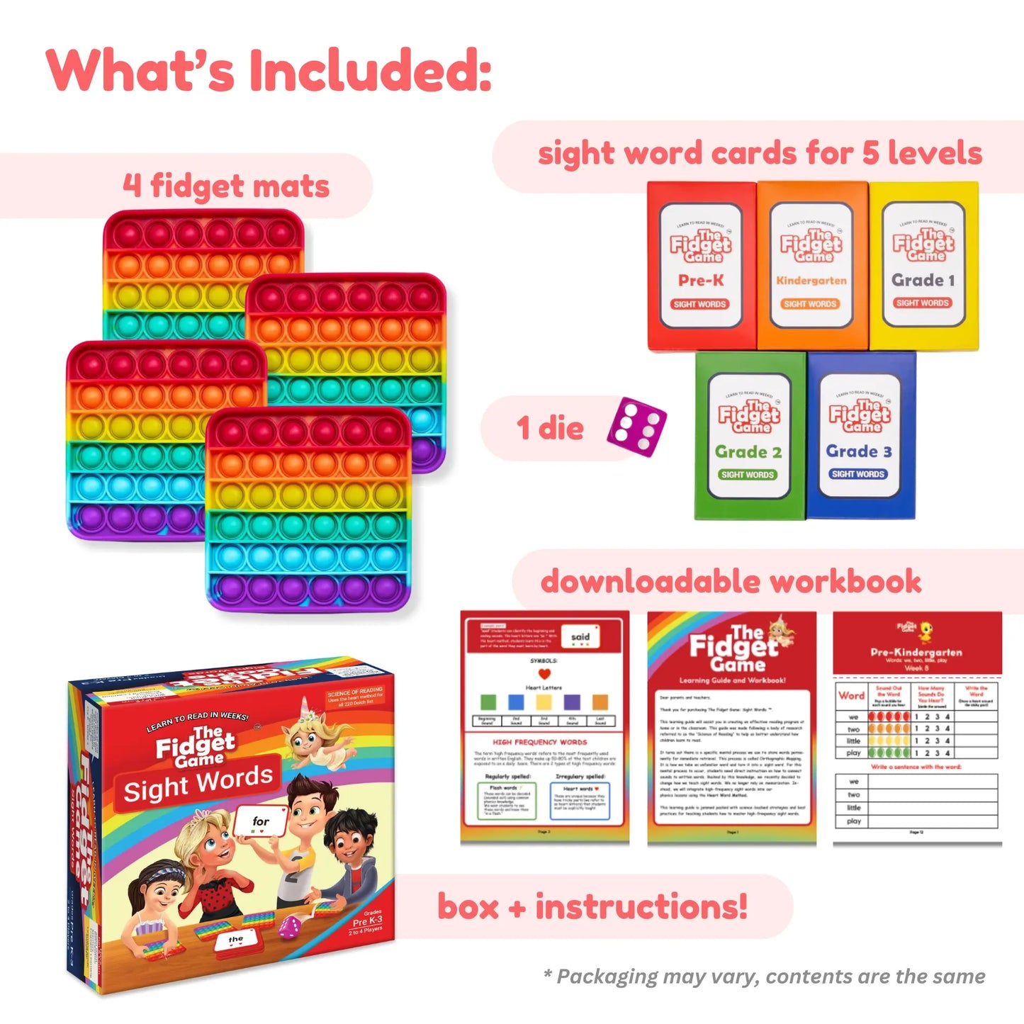 The Fidget Game: Sight Words Edition