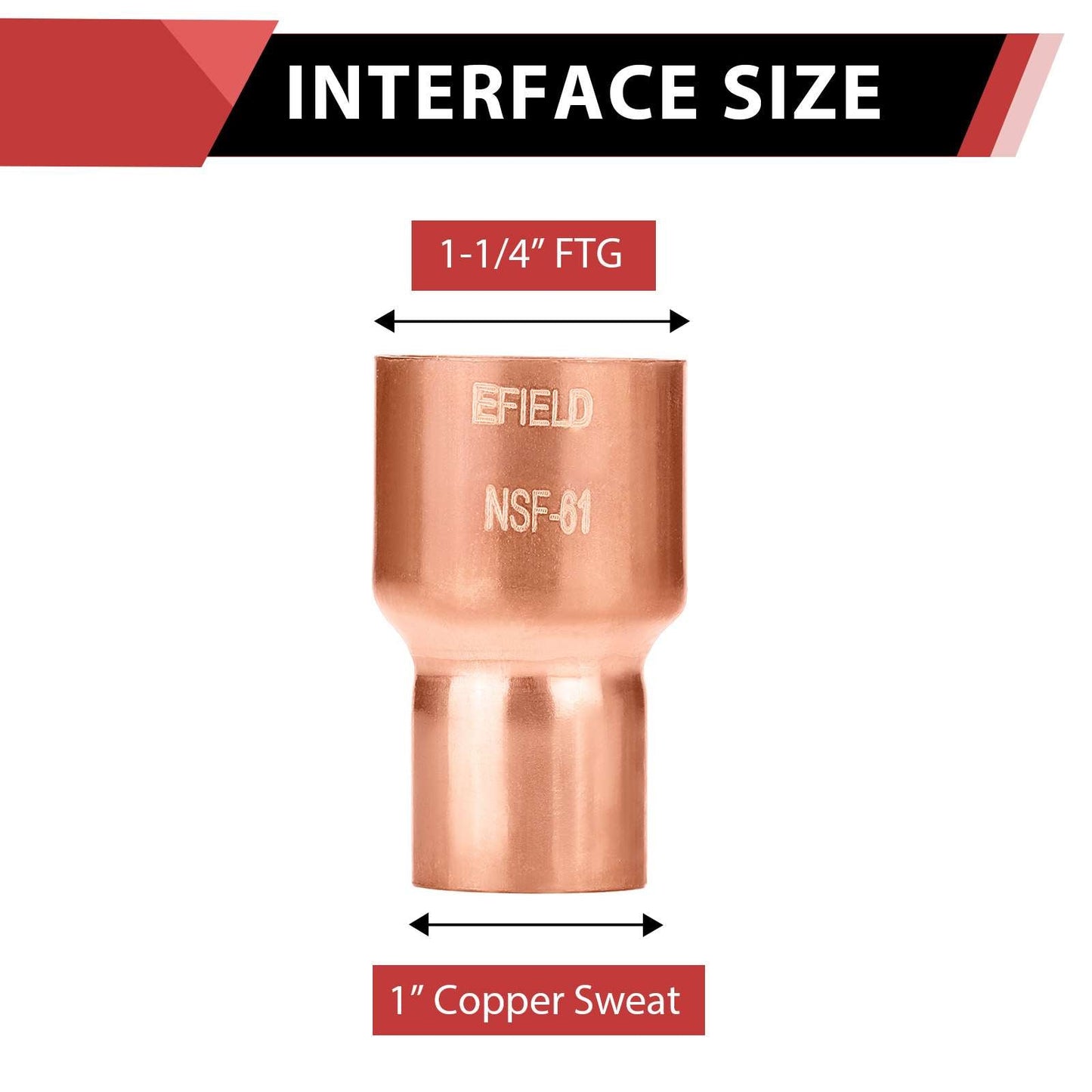 1-1/4" x 1" FTGxC Reducer