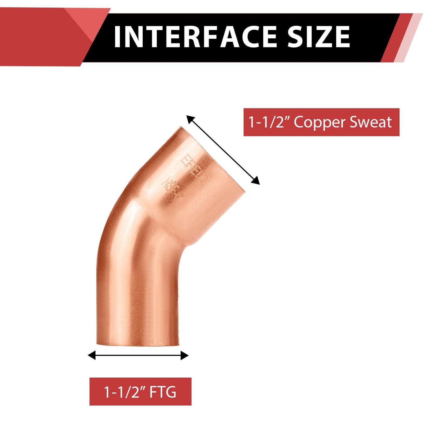 1-1/2" FTG x Copper 45° Street Elbow