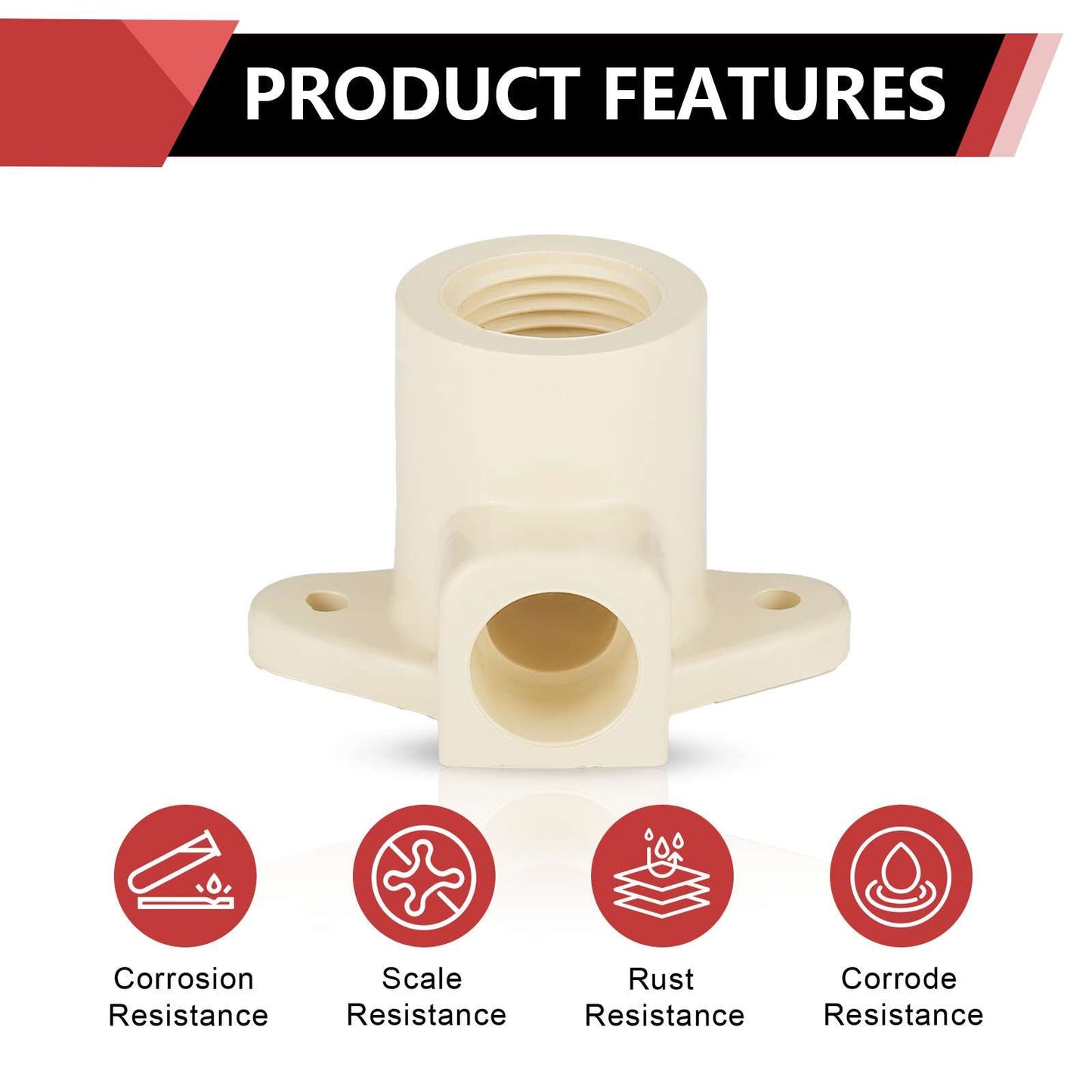 1/2" CTS CPVC Drop Ear Elbow (Socket x FIP)