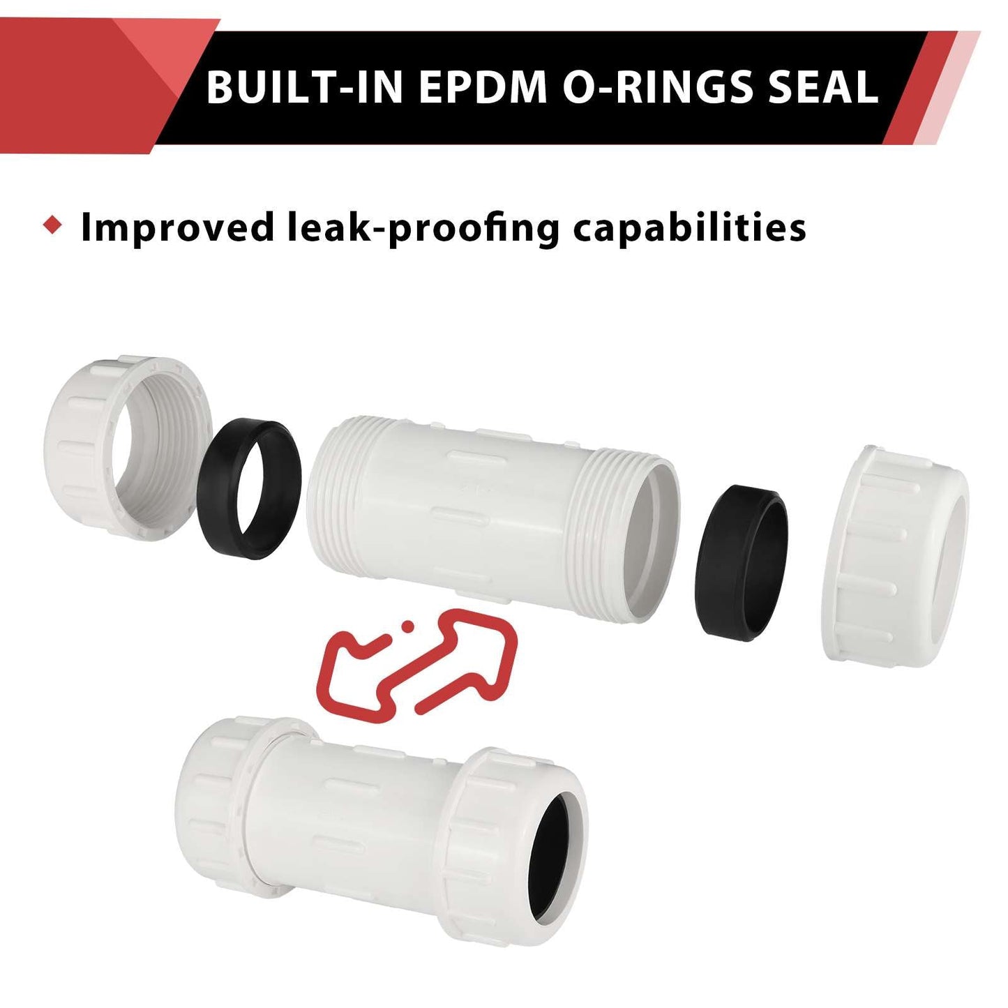 1-1/2" PVC Compression Coupling