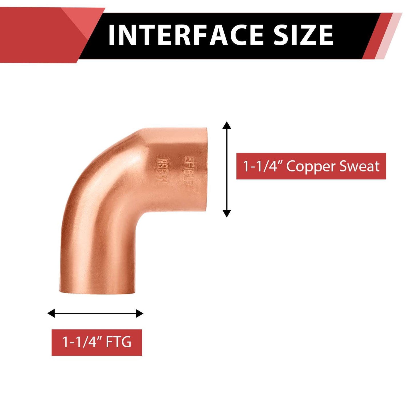 1-1/4" FTG x Copper 90° Street Elbow