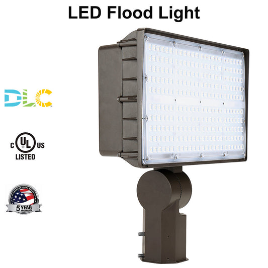 Outdoor 135W 200W LED Flood Light with Slip Fitter, 4000K 5000K Commercial Security Lighting for Parking Lot,High Voltage Optional UL DLC Listed