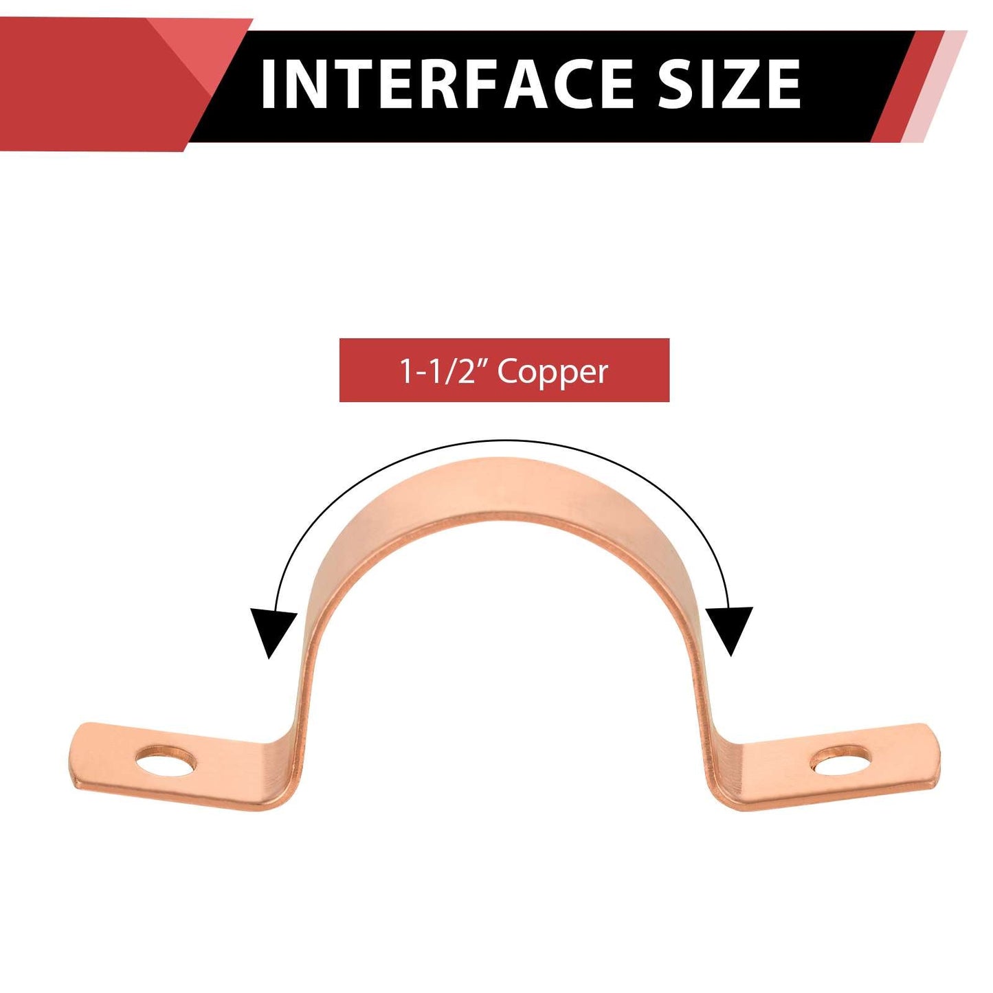 1-1/2" Copper Pipe Straps, Two Hole