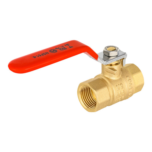 1" FNPT Ball Valve, Red (Lead Free)