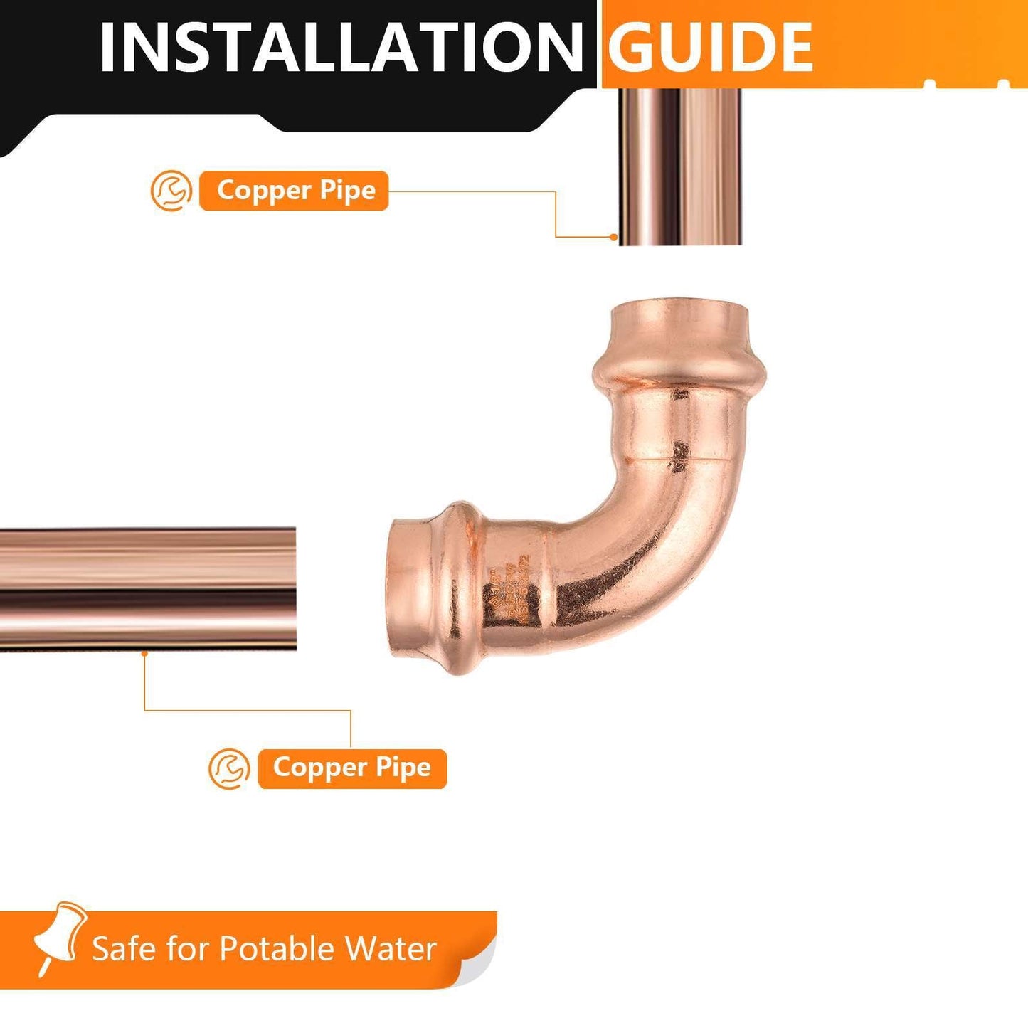 1/2" Press Copper 90° Elbow (Lead Free)