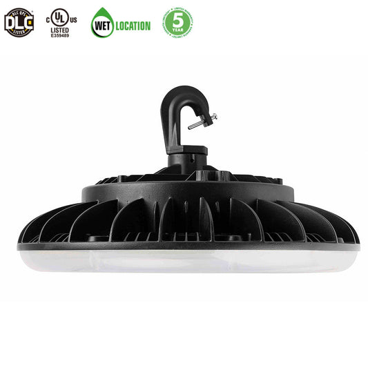 LED High Bay Light 97W 140W, 4000K 5000K 1-10V Dimming, IP65 Waterproof, UFO Commercial Warehouse Factory Shop Lights UL DLC Listed