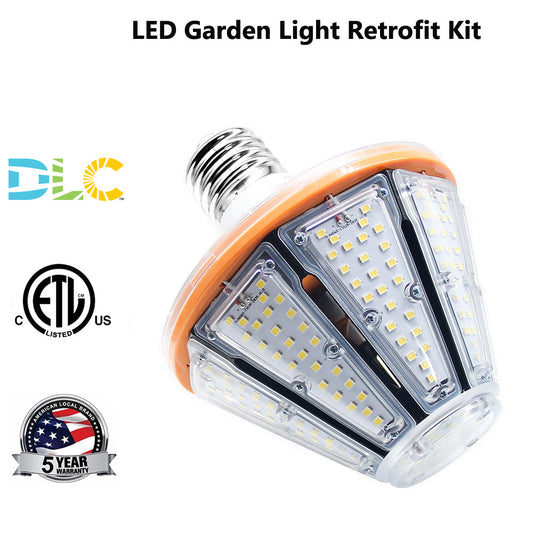 30W 40W 50W 60W Super Bright Corn LED Light Bulb E26/E39 Mogul Base 5000K Daylight Commercial Grade LED Bulb for High Bay Area Lighting ETL DLC Listed