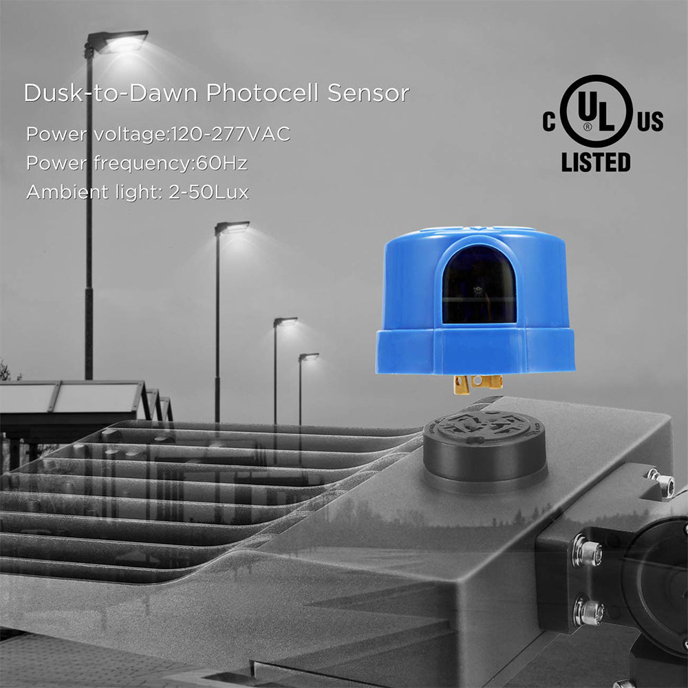 Twist Lock Photocell for Outdoor Lights, Auto On/Off Dusk to Dawn Light Sensor, Photoelectric Switch for LED Street Area Light, Parking Lot Light-2 Pack
