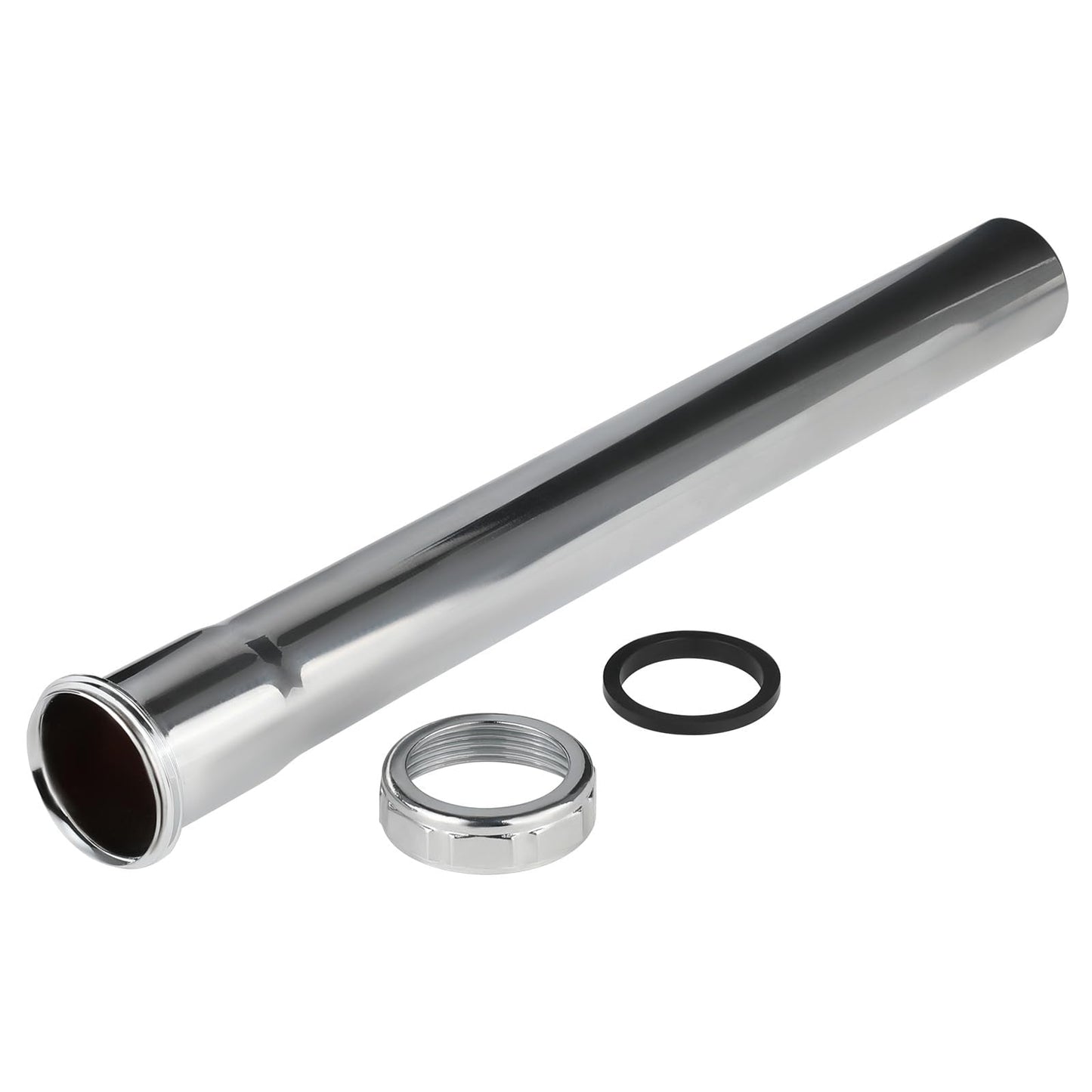 1-1/4" x 12" Slip-Joint Sink Drain Extension Tube, 20GA, Chrome Plated Brass