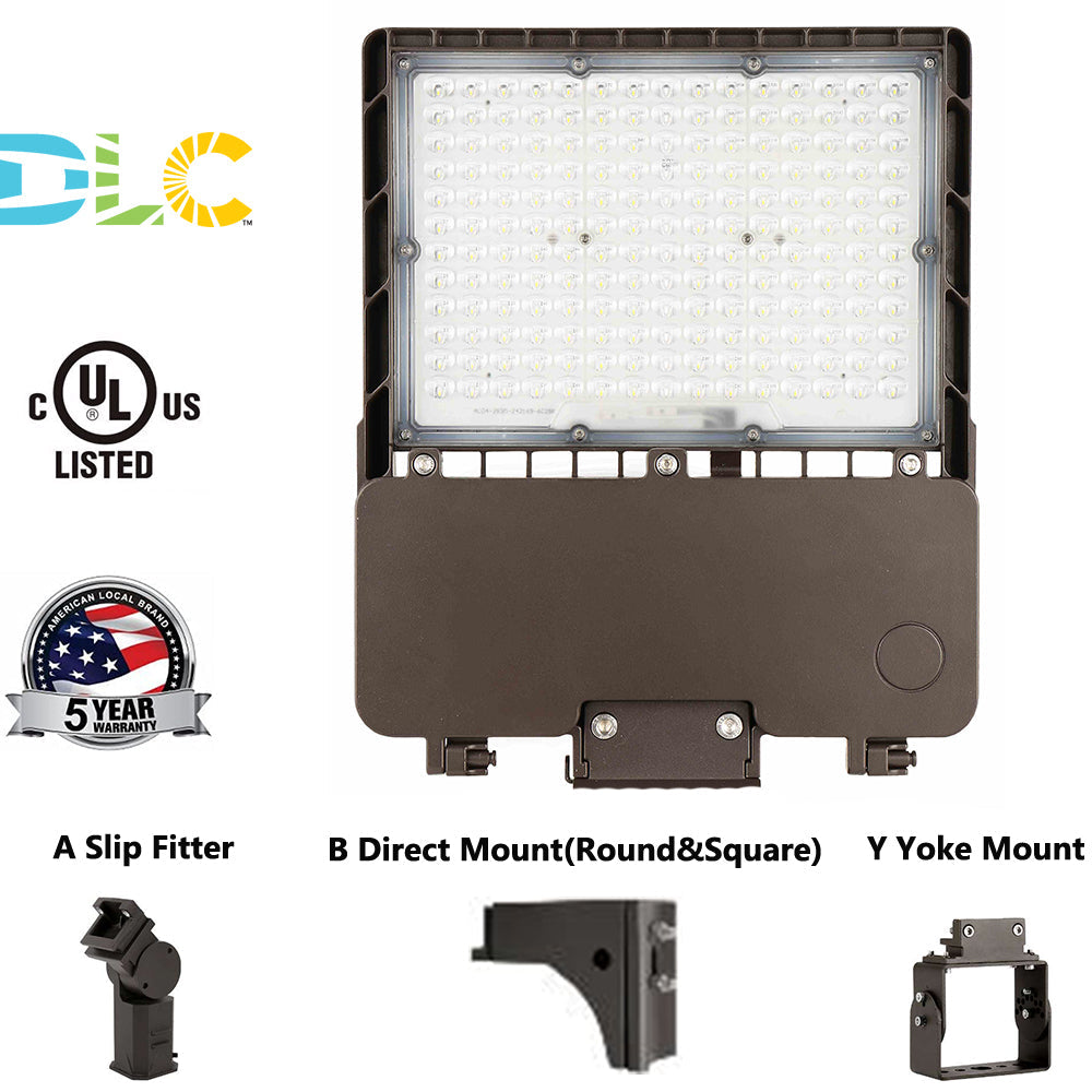 100W 150W 250W 300W LED Shoebox Lights 4000K 5000K Street Pole Light 1-10V Dimmable Waterproof Outdoor Commercial Area Security Lighting UL DLC Listed