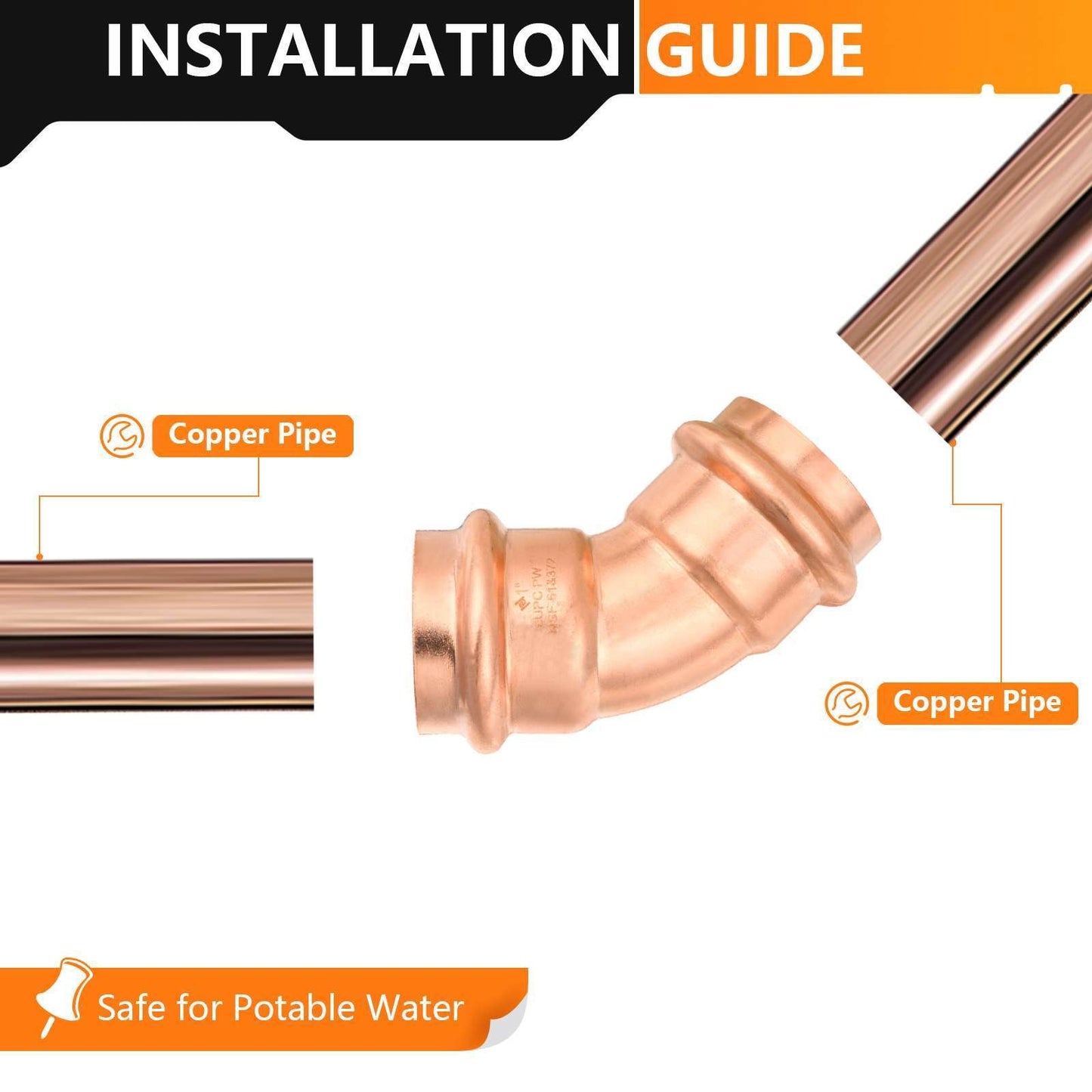 1" Press Copper 45° Elbow (Lead Free)