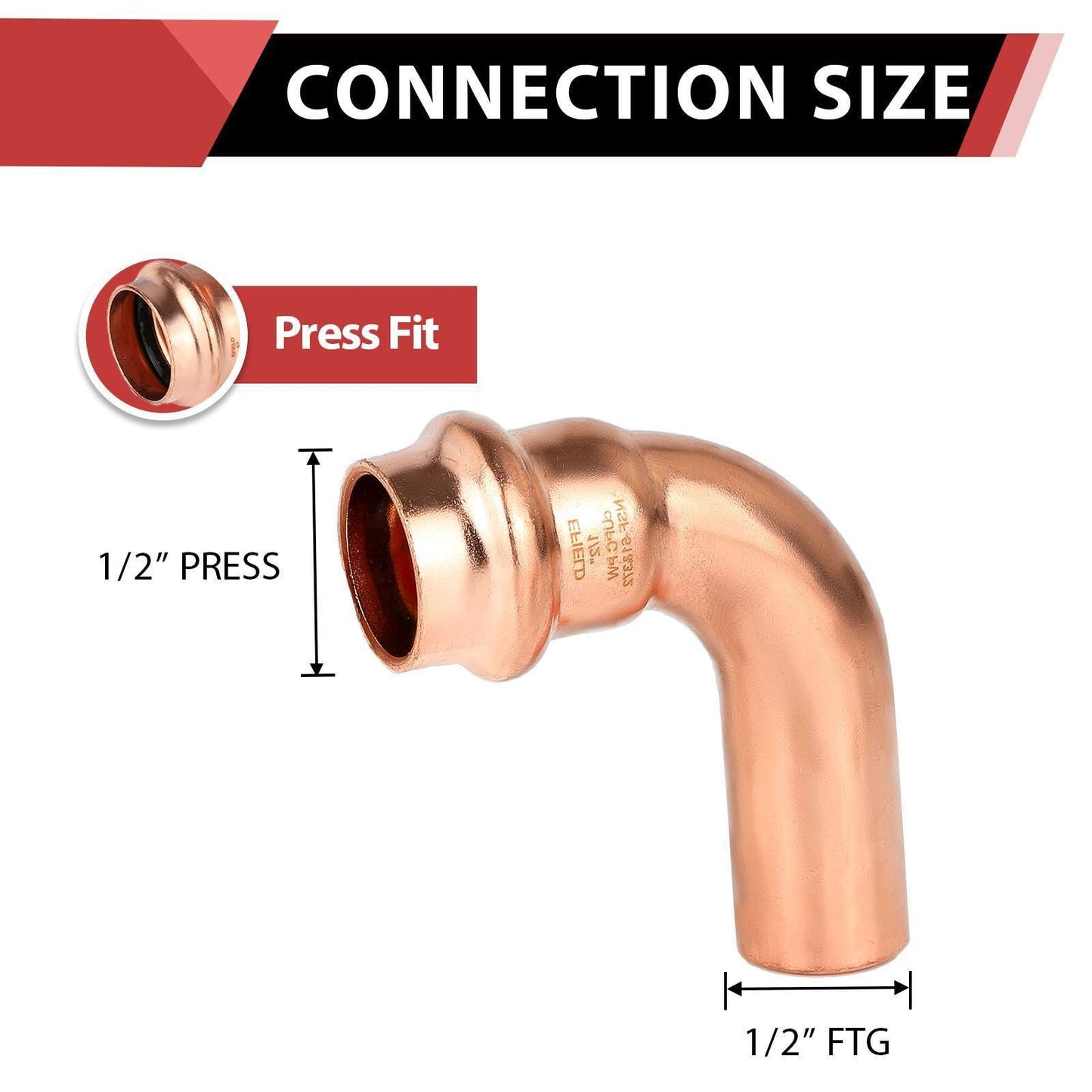 1/2" Press Copper Street Elbow (Lead Free)