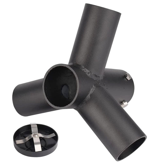 120 Degree Triple Horizontal Tenon Adaptor, Y Shape Pole Top Mount Bracket Tenon Adapter for 3 2-3/8inch Slip Fitter LED Street Area Light Fixture