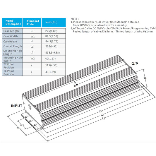 Sosen SS-320VP-56BH 320W LED Driver Power Supply Dimmable Transformer 100-277V AC to  22-56V DC Low Voltage Output Waterproof for Outdoor LED Lights