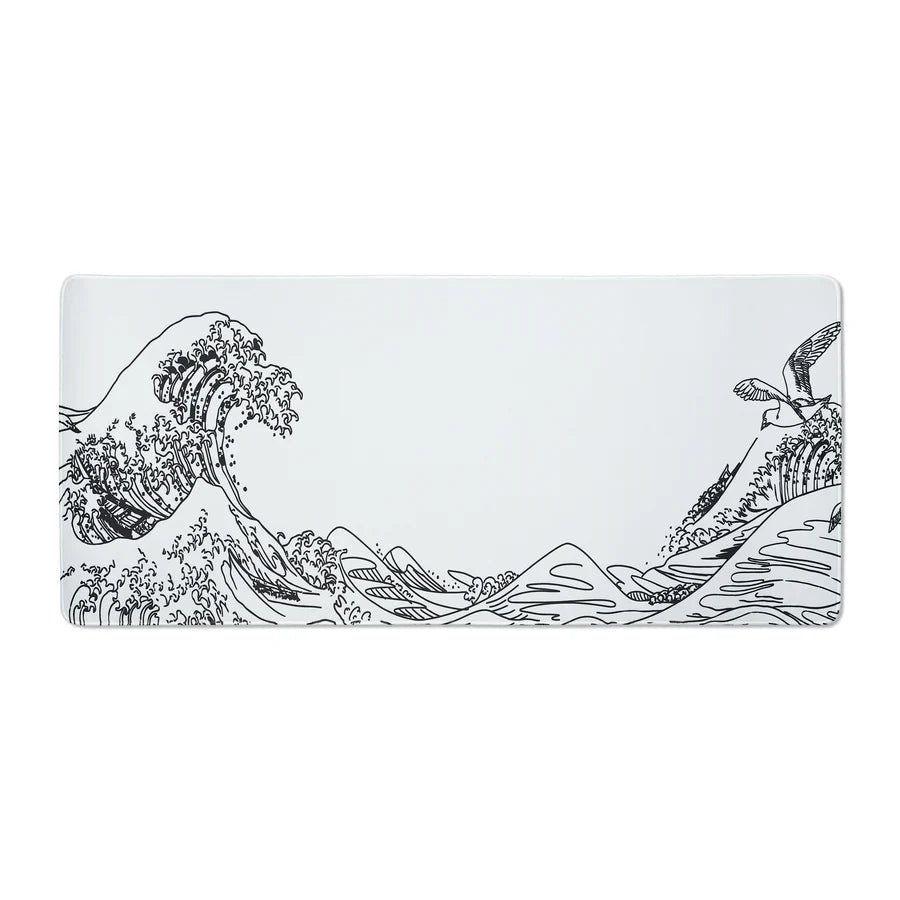 XVX KANAGAWA OUTLINE THEMED LARGE DESK MAT (BLACK/WHITE)