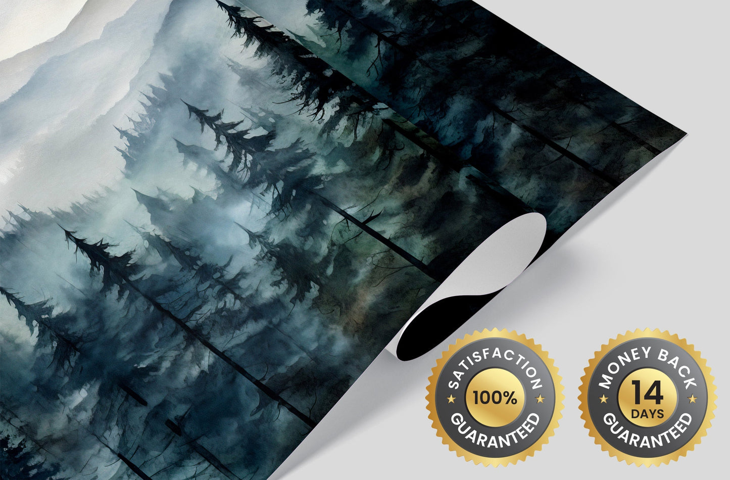 Foggy Forest Mountains Mural