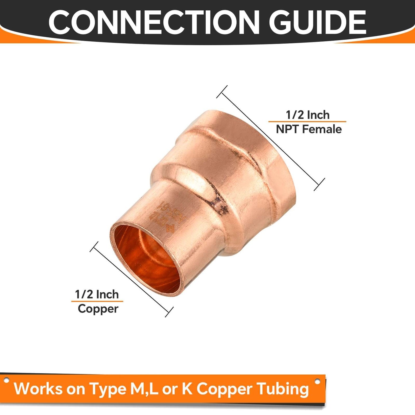 1/2" C x FNPT Copper Female Adapter