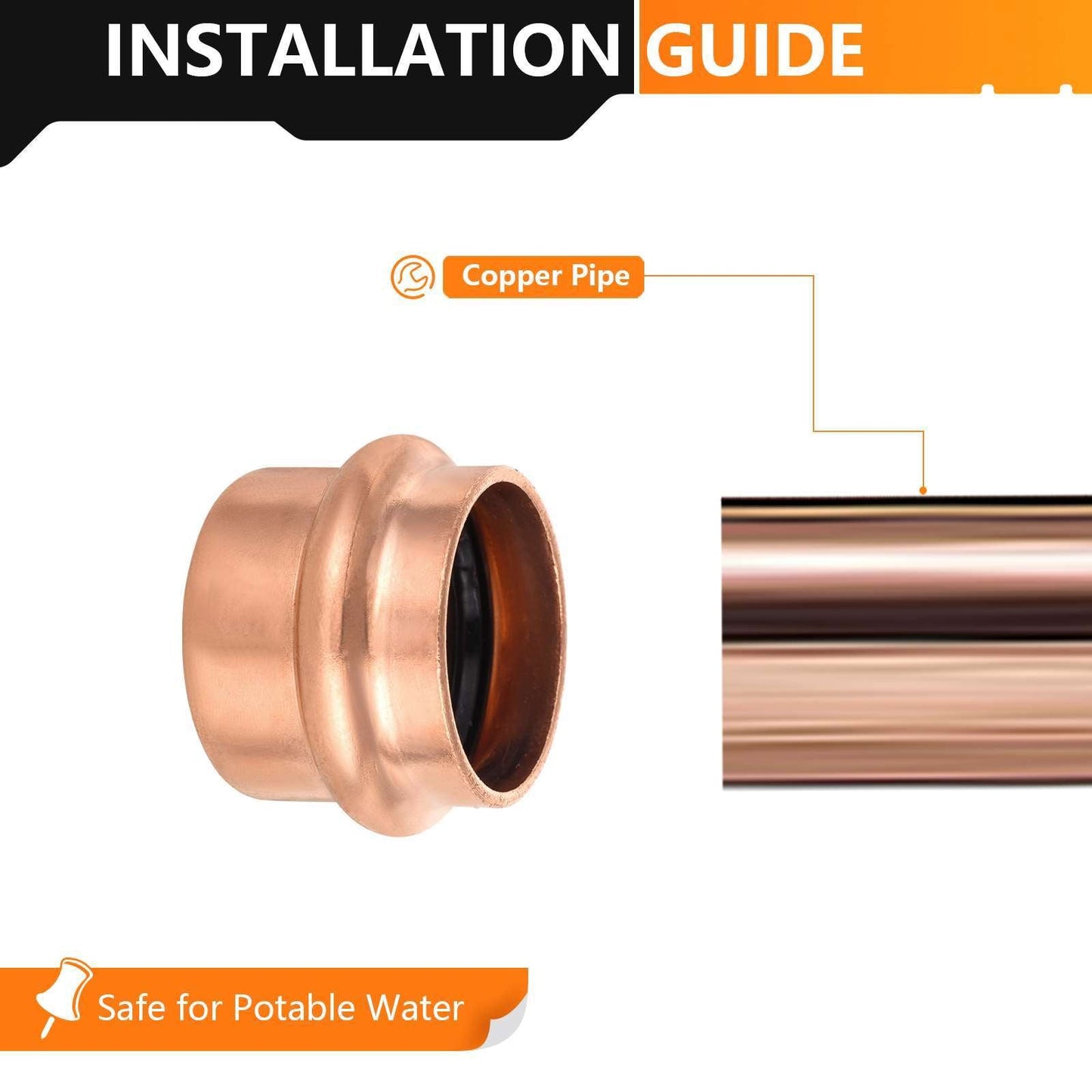 1" Press Copper Cap (Lead Free)