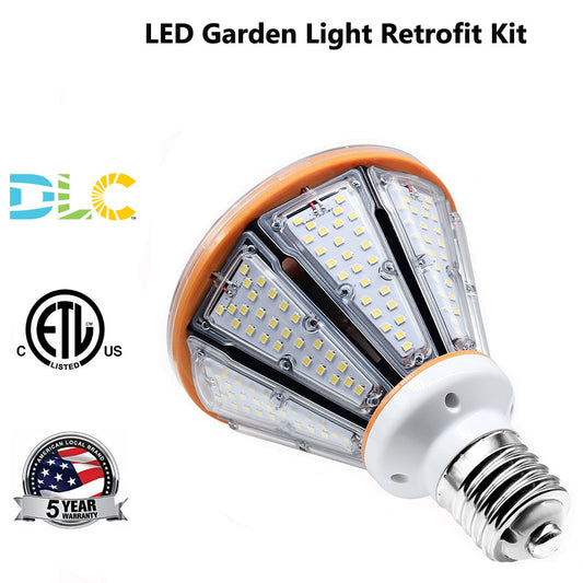 LED Corn Light Bulb 30W 40W 50W 60W, E26/E39 Mogul Base 5000K Daylight Corn Bulb for Garage Workshop Warehouse Factory Porch Backyard ETL DLC Listed