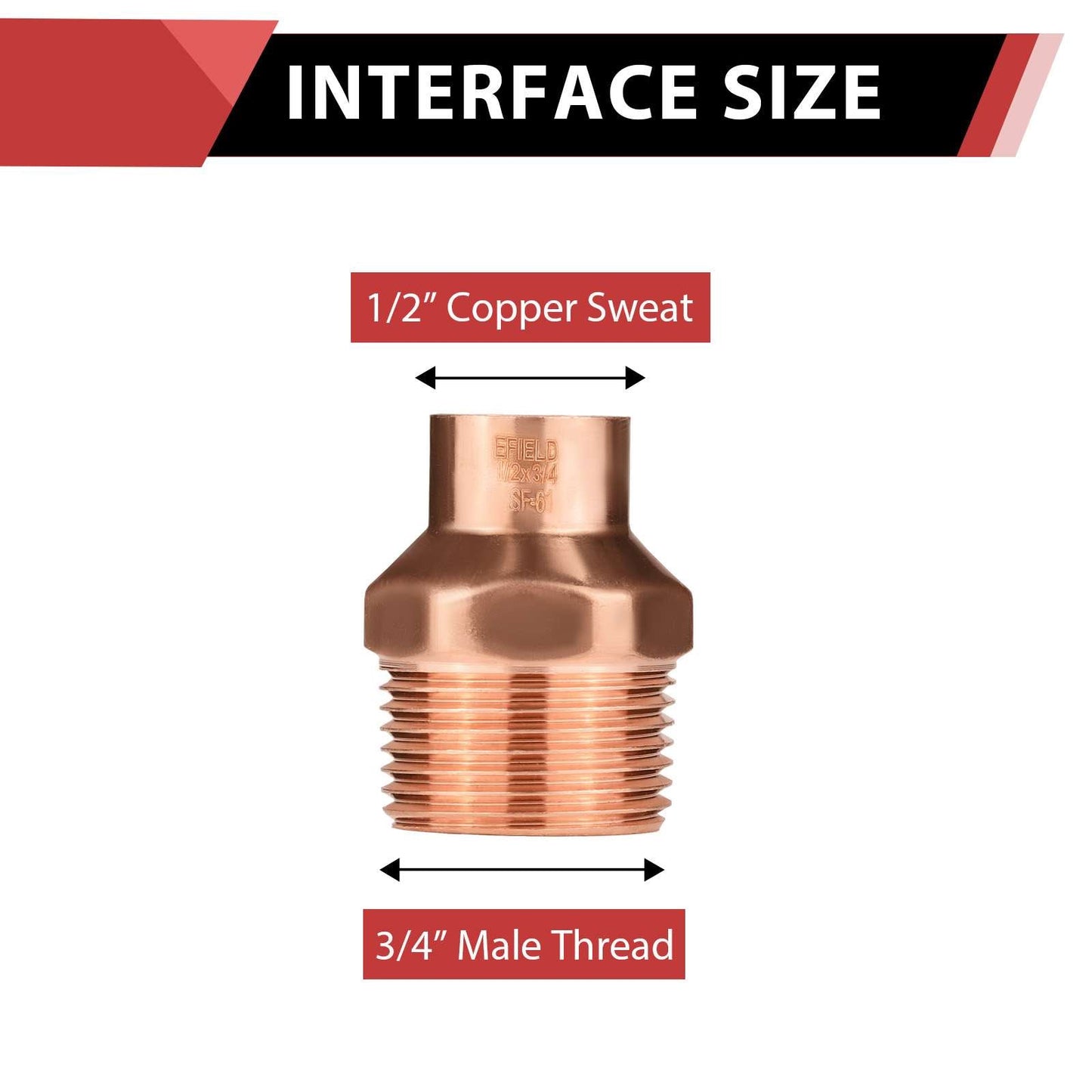 1/2" C x 3/4" MNPT Copper Male Adapter